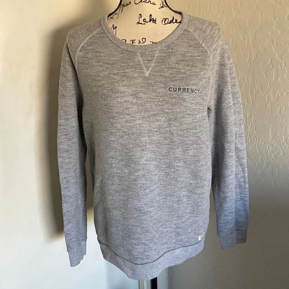 Marine Layer Currency Gray Pullover Sweatshirt Casual Athleisure